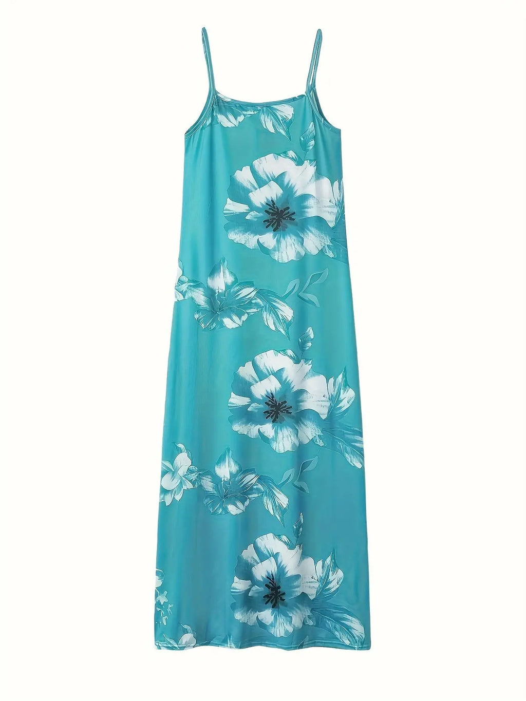 Women'S Floral Print Cami Dress, Fashion Casual Boho Bohemian Style Sleeveless Spaghetti Strap Maxi Dress for Summer, Women'S Clothing for Beach Holiday, Casual Boho Fit