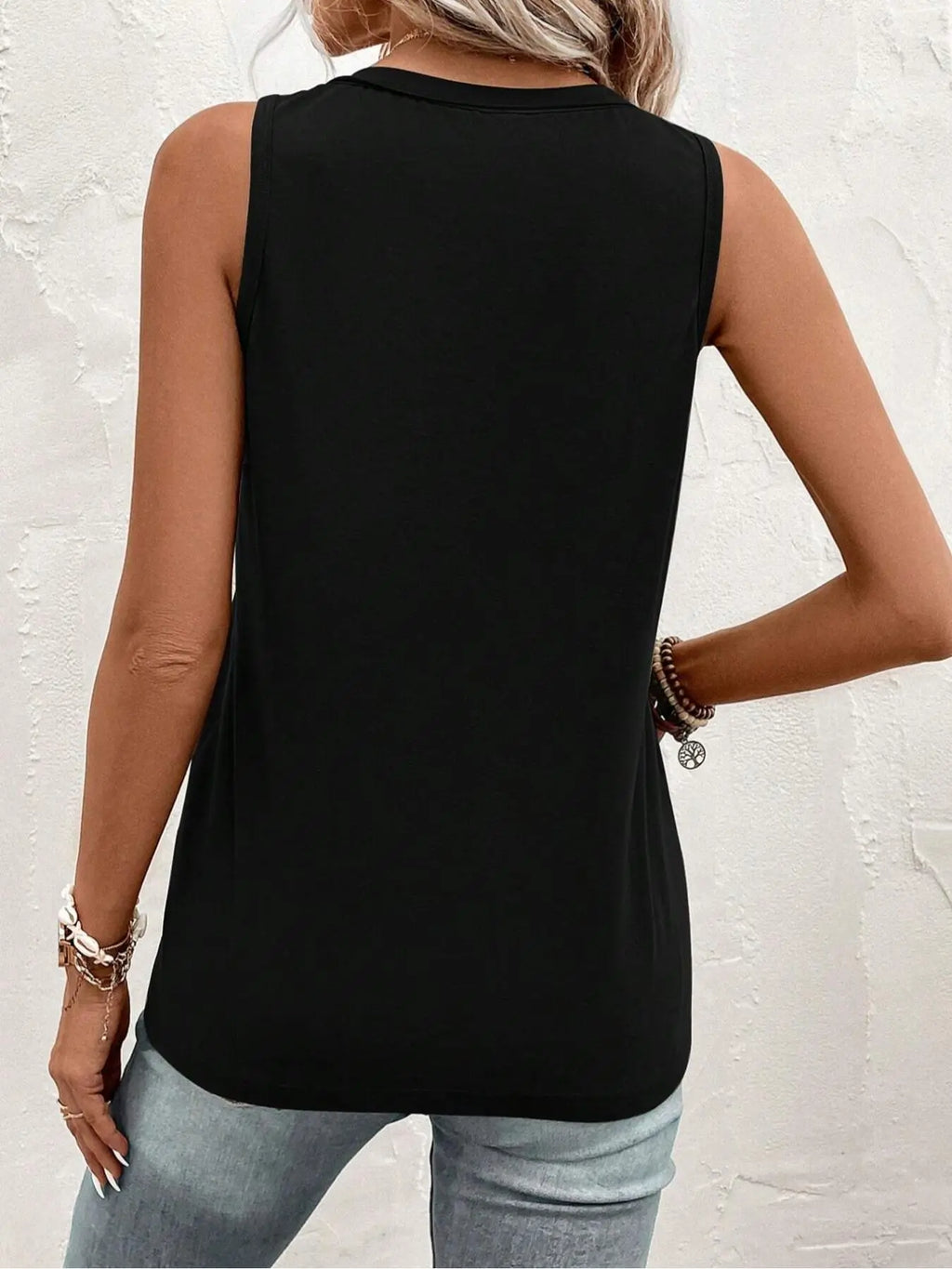 Women'S Plain Button Front Pocket Tank Top, Casual Elegant V Neck Sleeveless Top for Summer, Ladies Clothes for Daily Wear, Classy Tops